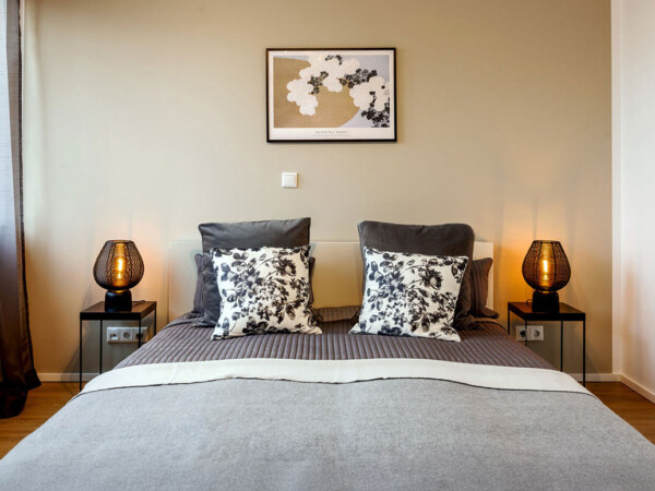Das Foto eines Schlafzimmers. Copyright: Immobilien Fotografie für Ferien Wohnung, Dirk Baumbach.