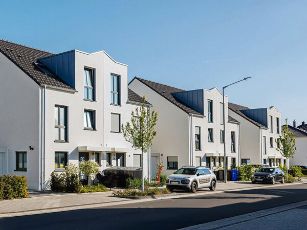 Das Architekturfoto zeigt mehrere Wohngebäude. © Architekturfotograf Dirk Baumbach.